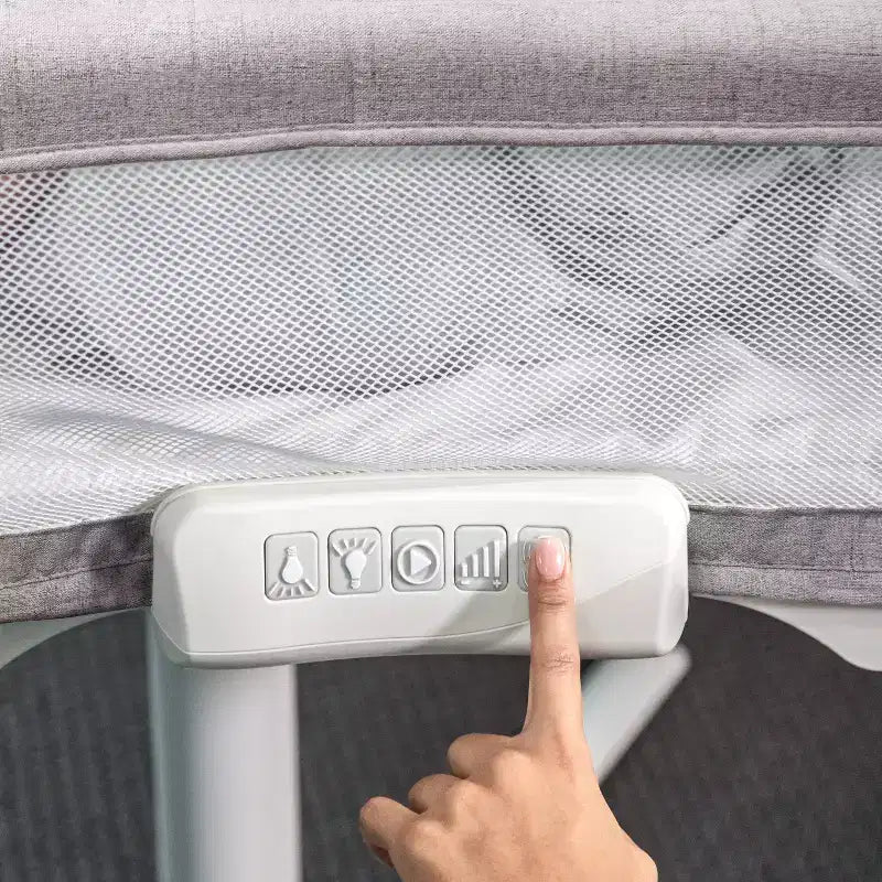 HALO BassiNest Swivel Sleeper Luxe - Dove Gray Tweed: Adjustable Height, Metal Frame, Polyurethane Foam Fill