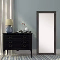 Amanti Art 29" x 65" Rustic Plank Espresso Framed Full Length Floor/Leaner Mirror: Polystyrene Frame, No Assembly Required