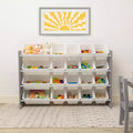 XL Kids' Toy Organizer with 20 Bins Inspire Collection Gray/White - Humble Crew: MDF Bin Shelves, Anti-Tip Hardware