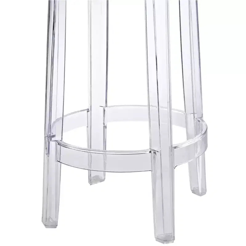 Modway Casper Counter Height Barstool Clear: Polycarbonate, Backless, Spot Clean, Fixed Seat 26.5"