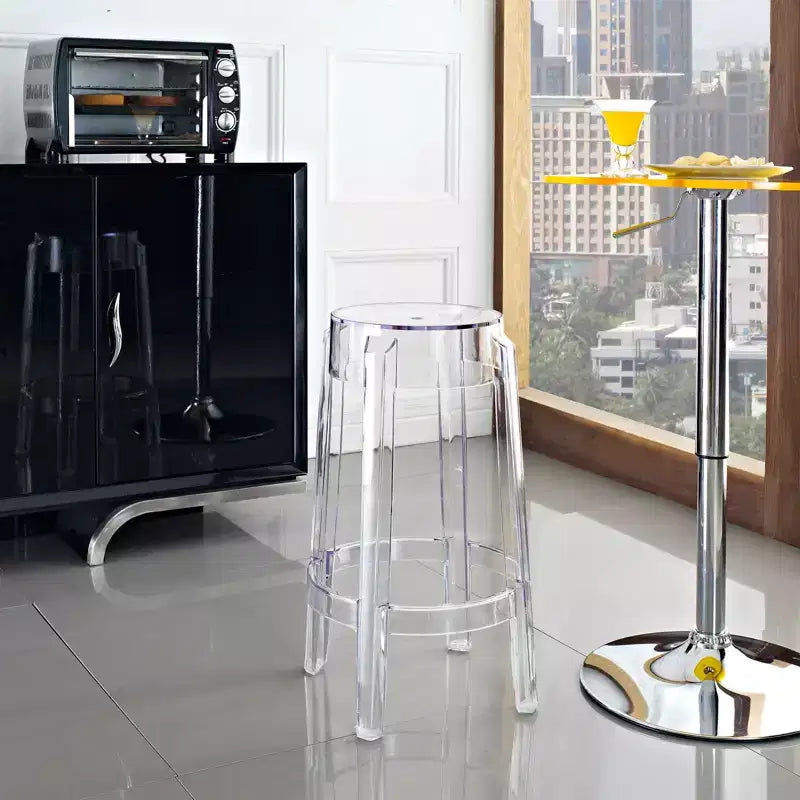 Modway Casper Counter Height Barstool Clear: Polycarbonate, Backless, Spot Clean, Fixed Seat 26.5"