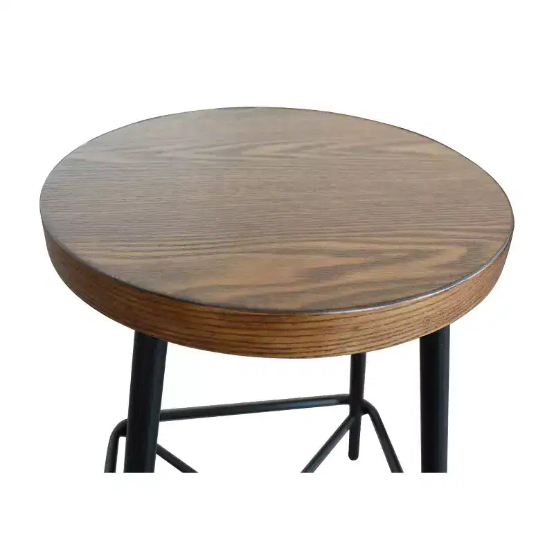 Carolina Living Set of 2 24" Inez Counter Height Barstools Black: Modern Round Metal Frame, MDF Legs, 250lb Capacity