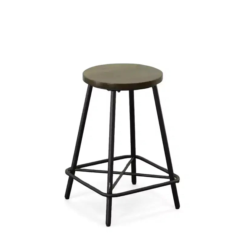 Carolina Living Set of 2 24" Inez Counter Height Barstools Black: Modern Round Metal Frame, MDF Legs, 250lb Capacity