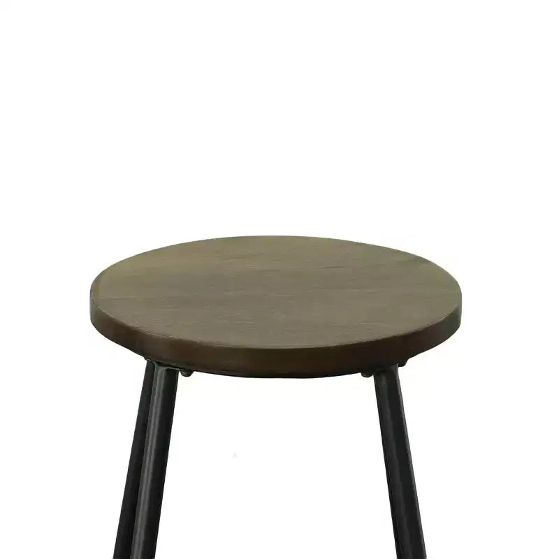 Carolina Living Set of 2 24" Inez Counter Height Barstools Black: Modern Round Metal Frame, MDF Legs, 250lb Capacity