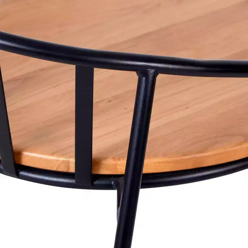 ClickDecor Set of 2 Bedford Barstools Black: 30" Fixed Height, Metal Frame, Footrest, Floor Protectors