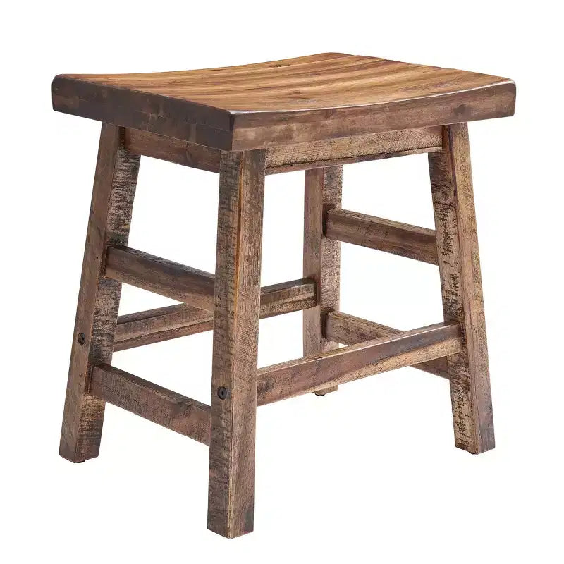 20" Durango Industrial Wood Counter Height Barstool Dark Brown - Alaterre Furniture: Rustic Acacia Frame