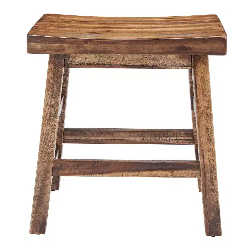 20" Durango Industrial Wood Counter Height Barstool Dark Brown - Alaterre Furniture: Rustic Acacia Frame