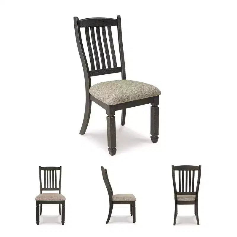Set of 2 Tyler Creek Dining Upholstered Side Chair Brown/Black - Signature Design by Ashley: Farmhouse Style, Textured Finish