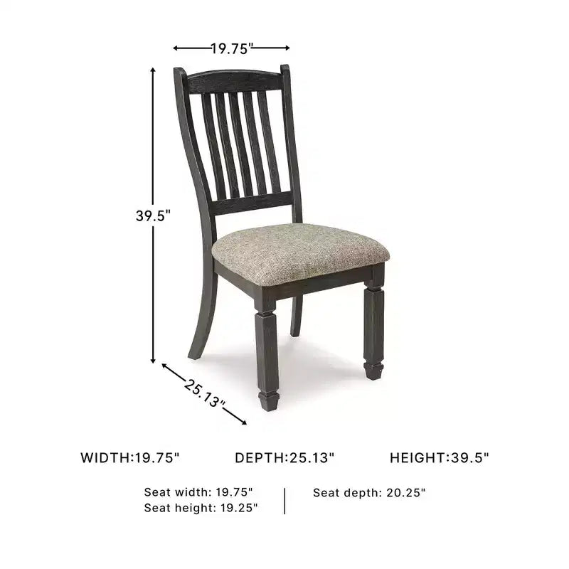 Set of 2 Tyler Creek Dining Upholstered Side Chair Brown/Black - Signature Design by Ashley: Farmhouse Style, Textured Finish