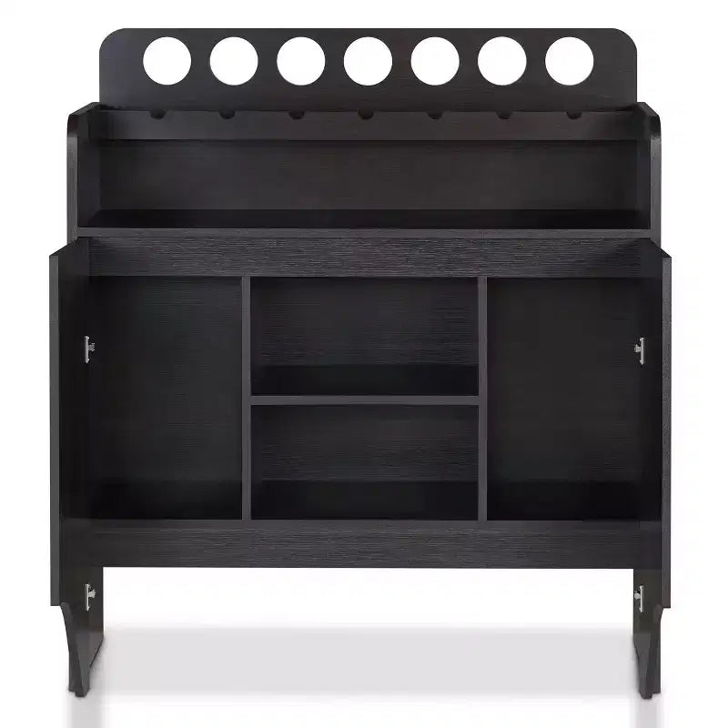 Belfi Wine Cabinet Espresso - HOMES: Inside + Out: Kitchen Buffet, Liquor Storage, 7 Bottle Rack