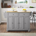 Alexandria Kitchen Island with Wood Top Vintage Gray/Natural - Crosley