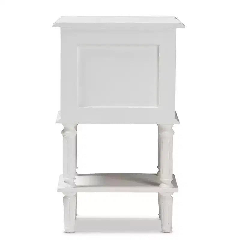 Baxton Studio Audrey Finished 2 Drawer Nightstand White: Modern Style, MDF, Includes Anti-Tip Hardware