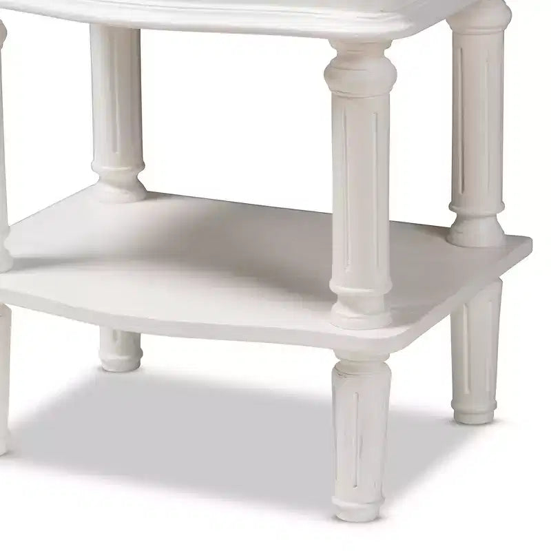 Baxton Studio Audrey Finished 2 Drawer Nightstand White: Modern Style, MDF, Includes Anti-Tip Hardware