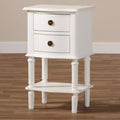 Baxton Studio Audrey Finished 2 Drawer Nightstand White: Modern Style, MDF, Includes Anti-Tip Hardware