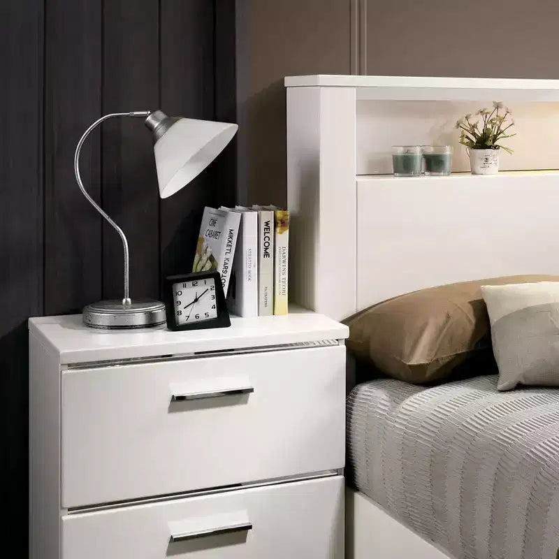 April 2 Drawer Nightstand White with USB Charging Station - HOMES: Inside + Out