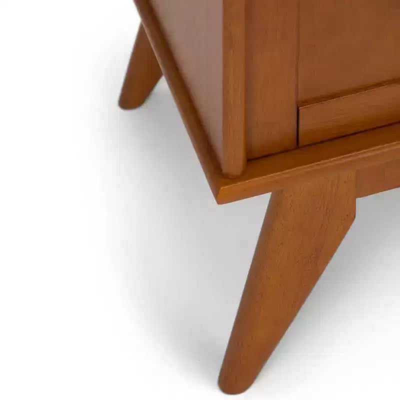Tierney Solid Hardwood Mid Century Medium TV Stand for TVs up to 66" Dark Brown - WyndenHall: Media Console with Adjustable Shelves