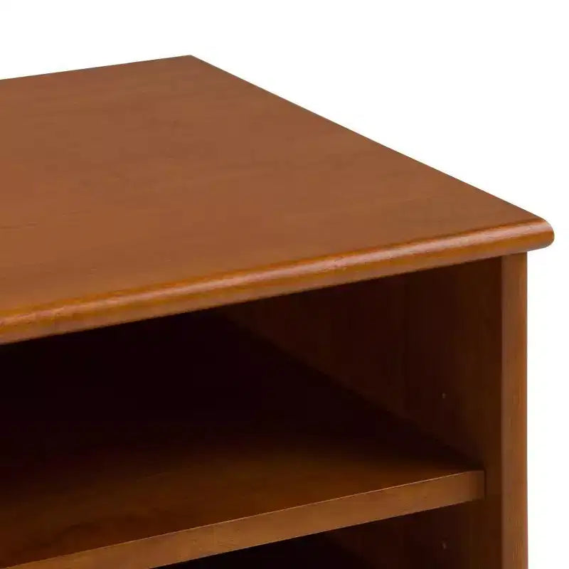 Tierney Solid Hardwood Mid Century Medium TV Stand for TVs up to 66" Dark Brown - WyndenHall: Media Console with Adjustable Shelves