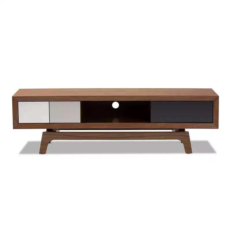 Baxton Studio 3 Drawer Svante Wood TV Stand for TVs up to 60" White: Media Console with Storage, Entertainment Center
