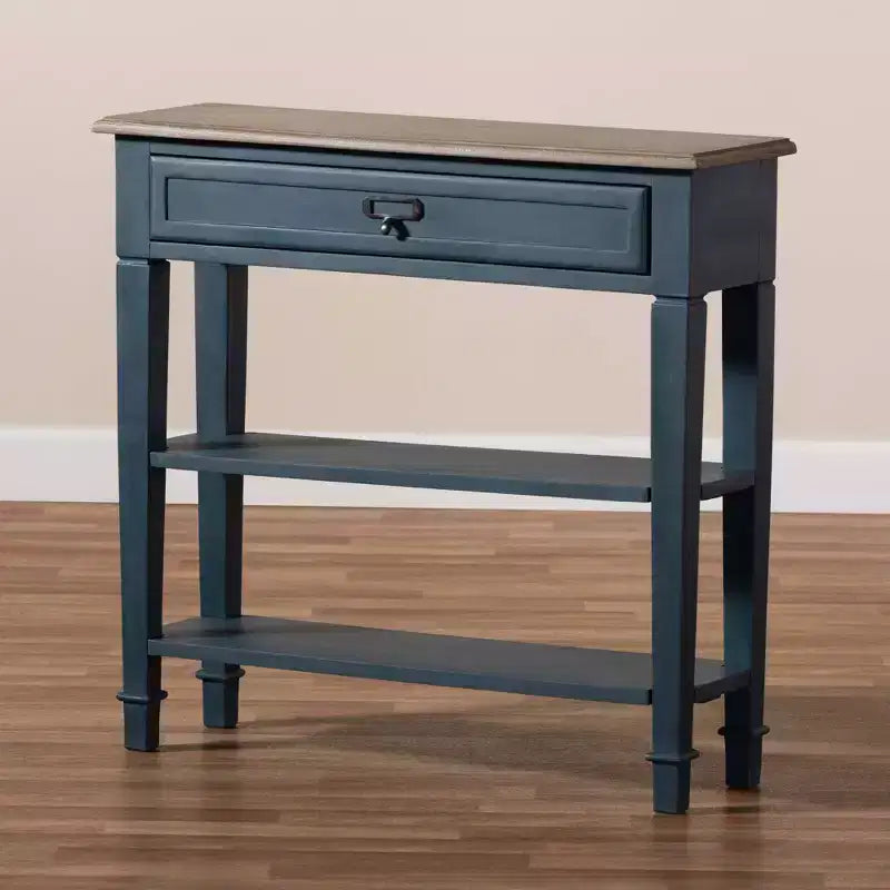 Baxton Studio Dauphine Spruce Finished Wood Accent Console Table Blue: Modern Entryway Furniture, Narrow Design