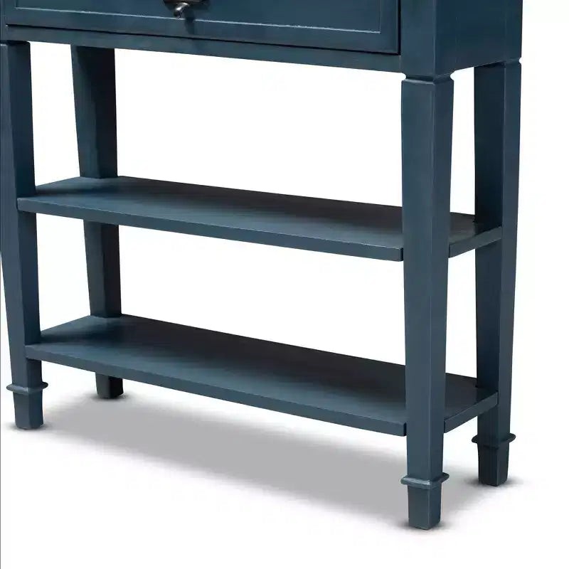 Baxton Studio Dauphine Spruce Finished Wood Accent Console Table Blue: Modern Entryway Furniture, Narrow Design