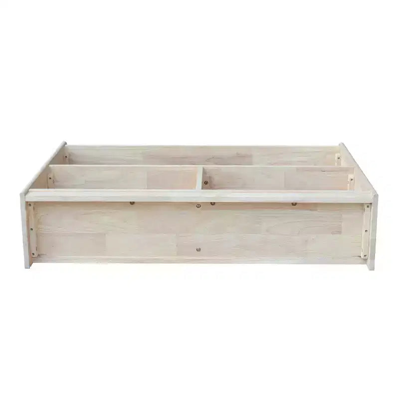 International Concepts 30" Abby Divided Bookshelf Unfinished : Farmhouse Style, 4-Tier, Hardwood, Metal Hardware