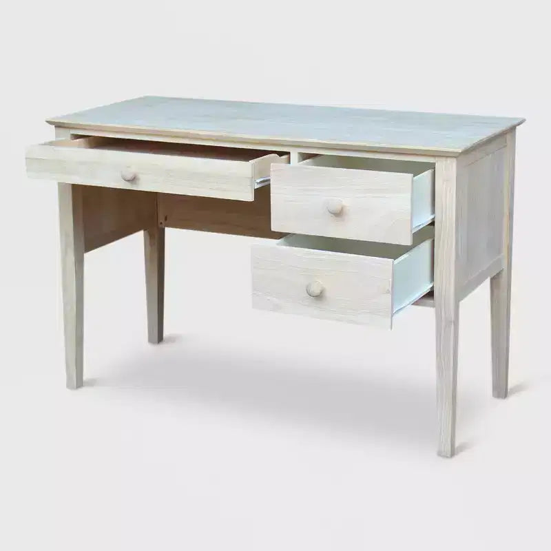 Computer Desk International Concepts: Unfinished Parawood, Brooklyn Style, Writing Desk with Drawer