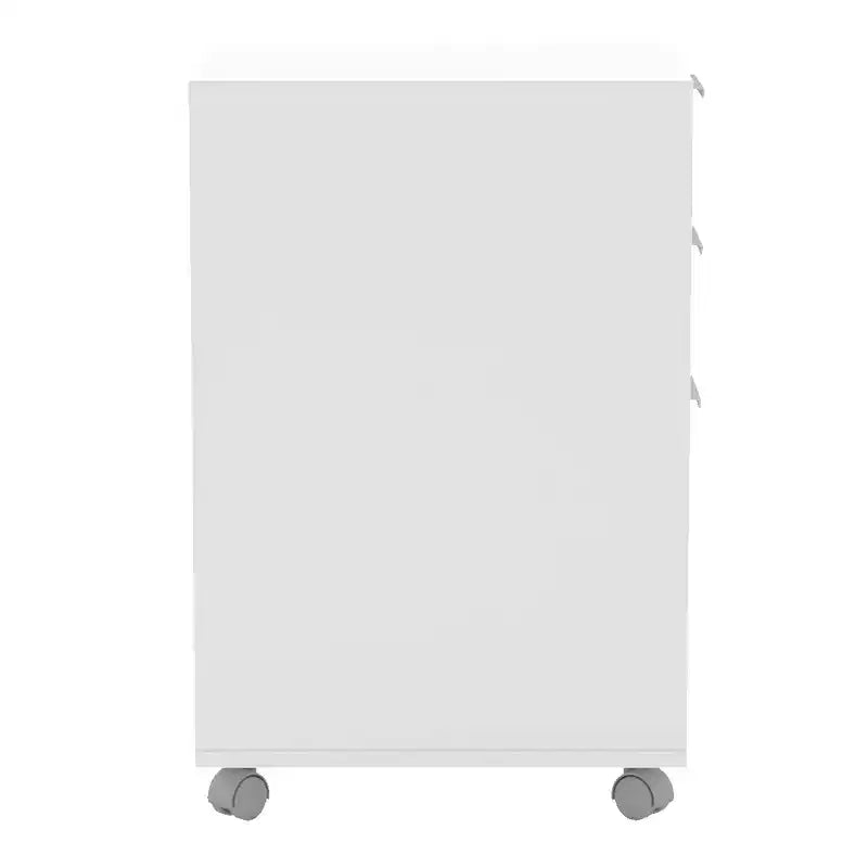 Durban 3 Drawer File Cabinet White - Polifurniture: Modern Vertical Storage, Melamine Surface, 27" Height