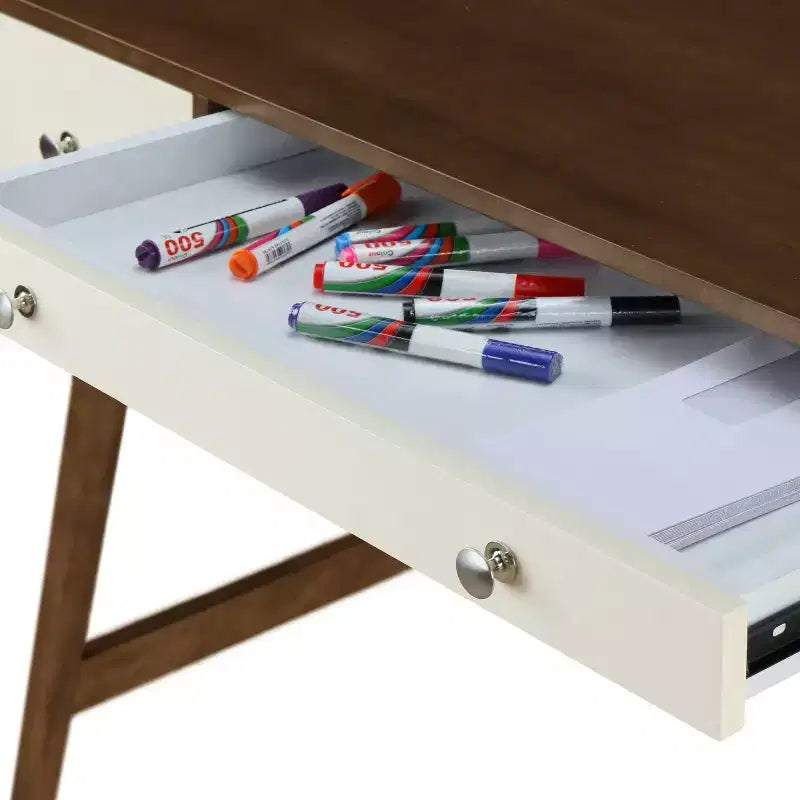 Sutton Writing Desk Brown - Adore Decor: Office Desk with Storage Drawers, Home Decorations