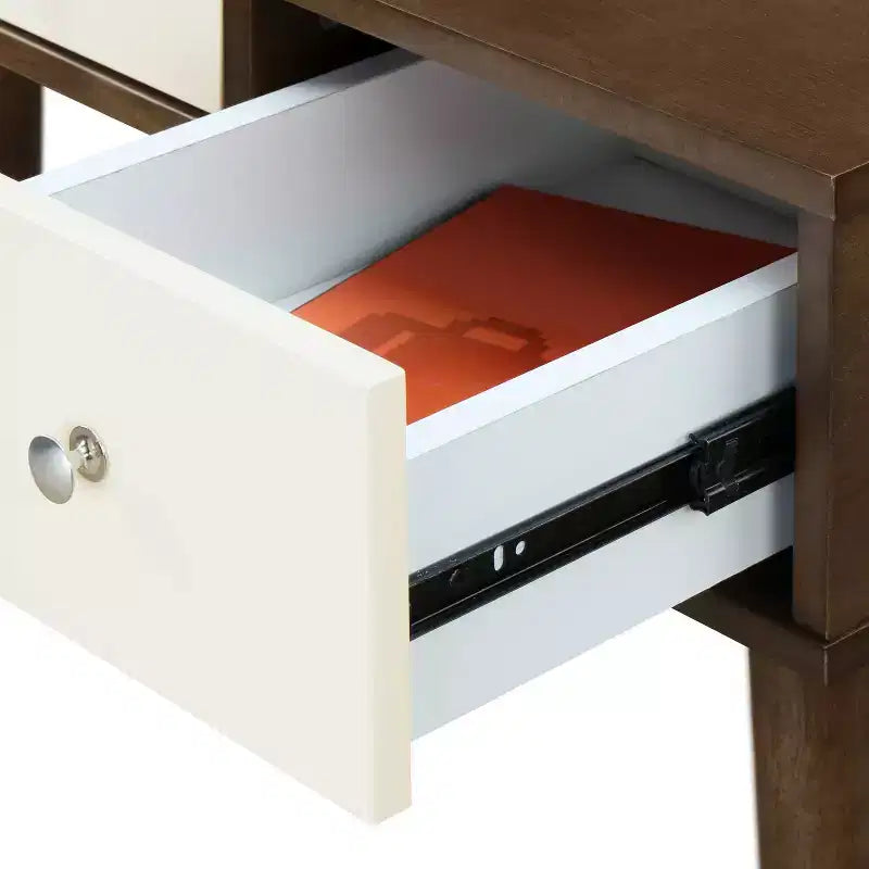 Sutton Writing Desk Brown - Adore Decor: Office Desk with Storage Drawers, Home Decorations