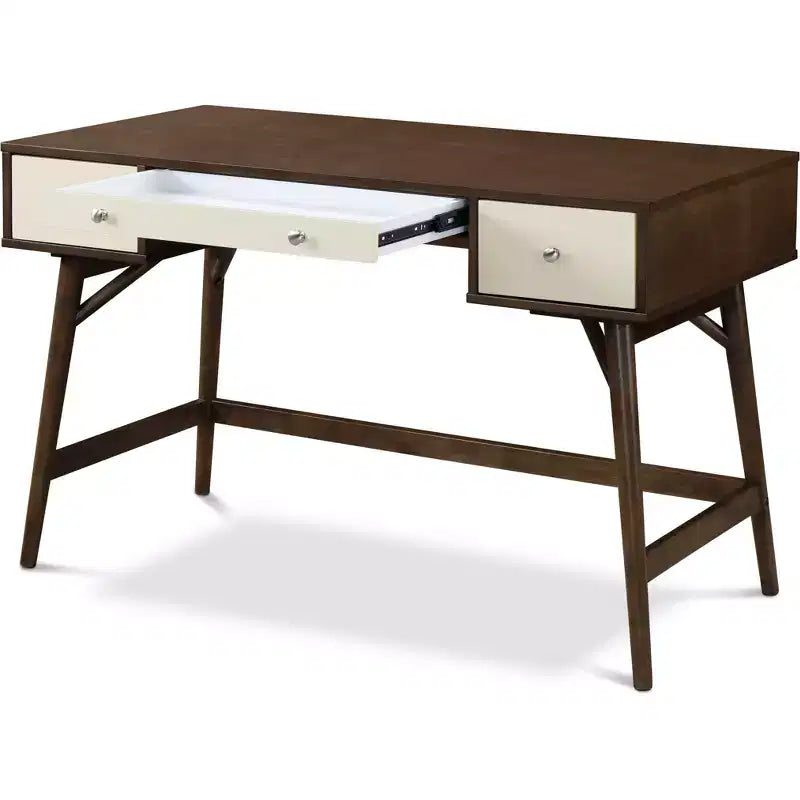 Sutton Writing Desk Brown - Adore Decor: Office Desk with Storage Drawers, Home Decorations