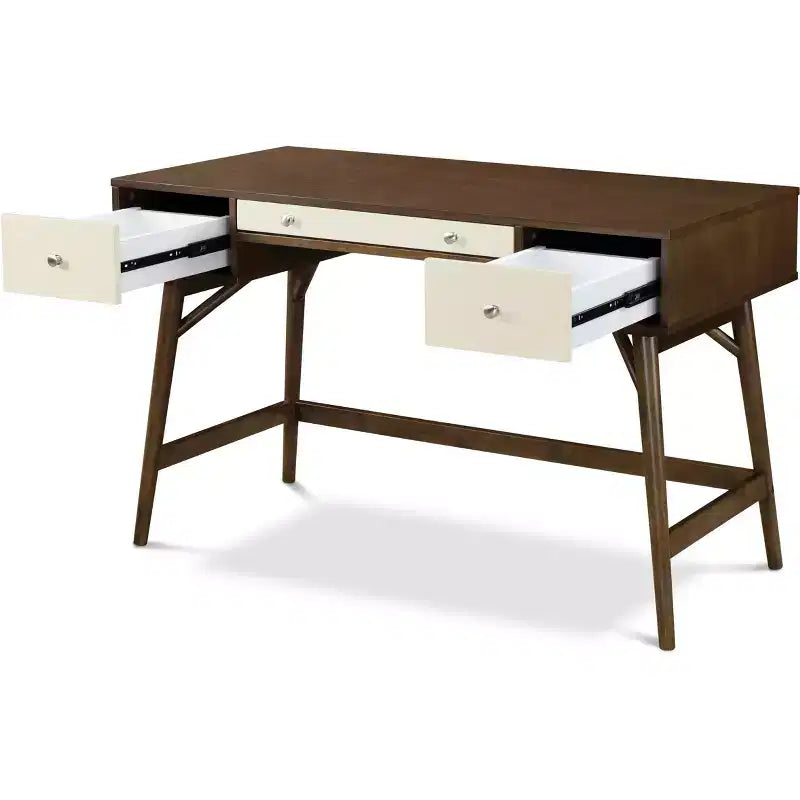 Sutton Writing Desk Brown - Adore Decor: Office Desk with Storage Drawers, Home Decorations