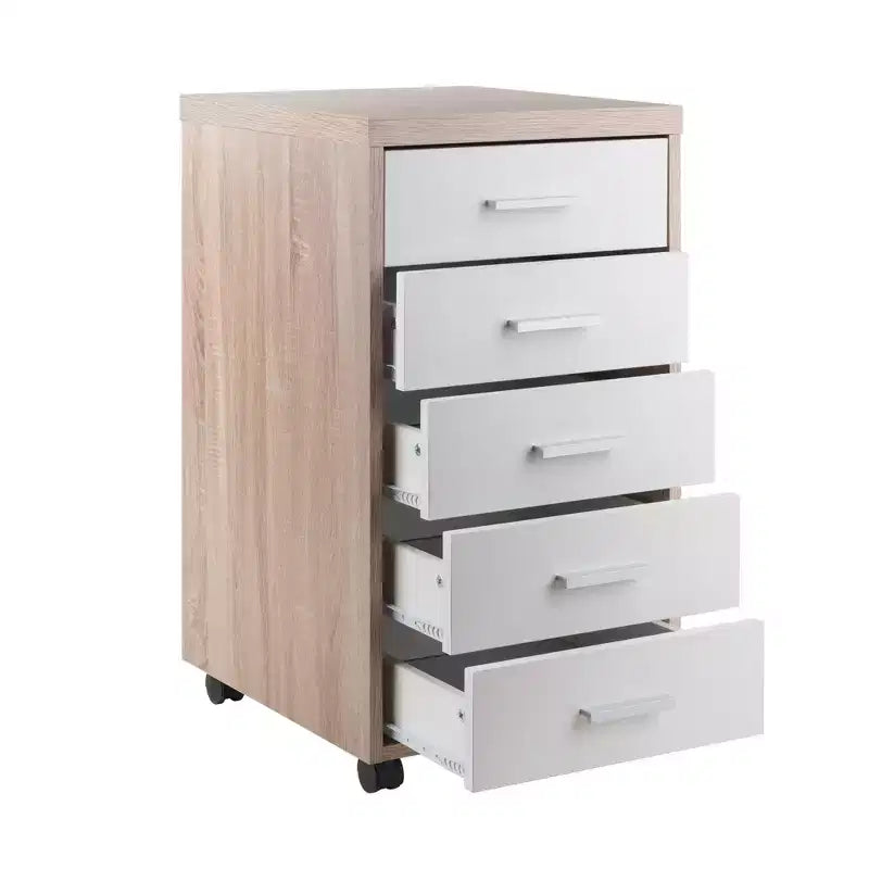 Kenner Mobile 5 Drawer Storage Cabinet Wood - Winsome