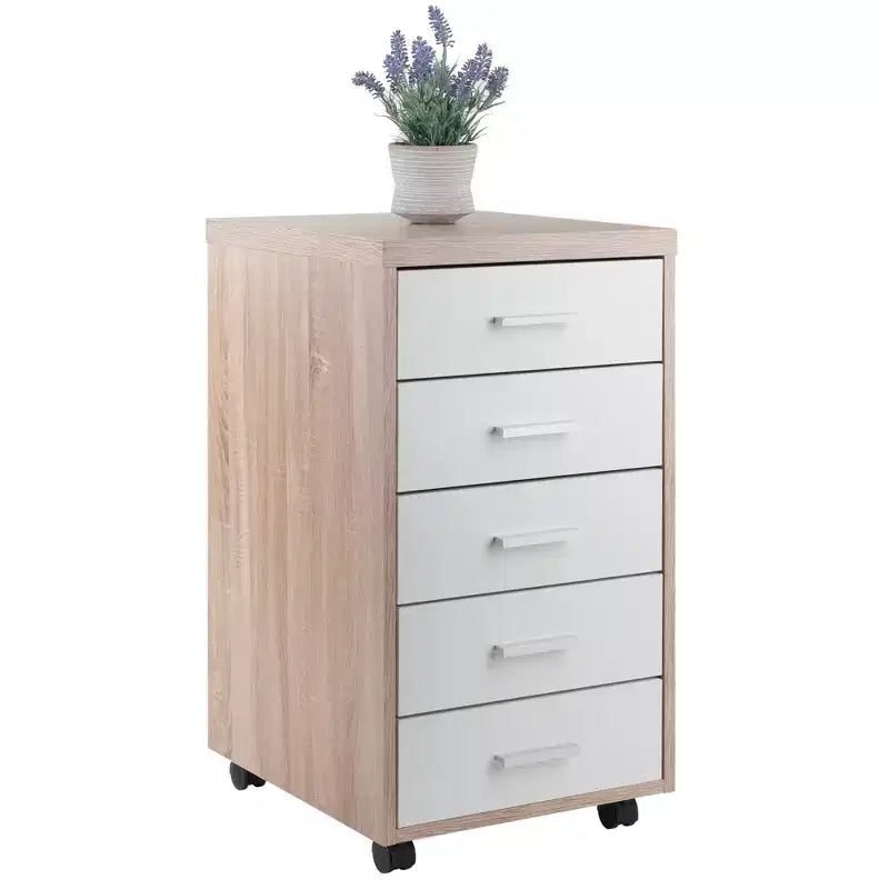 Kenner Mobile 5 Drawer Storage Cabinet Wood - Winsome