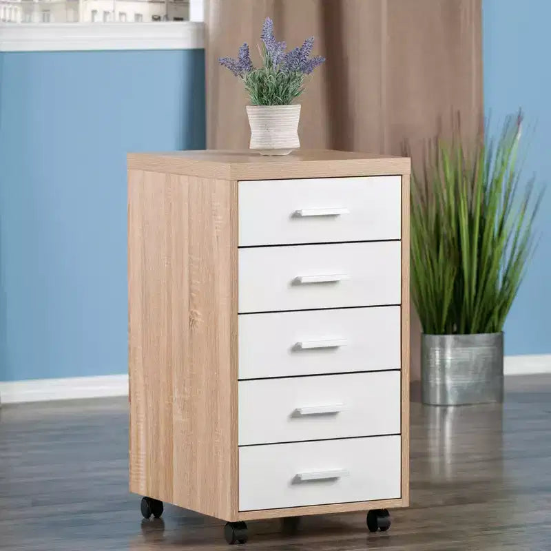 Kenner Mobile 5 Drawer Storage Cabinet Wood - Winsome