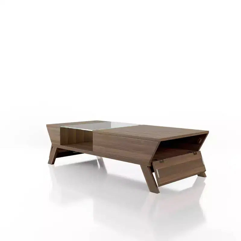 24/7 Shop At Home Kathryne Modern Flip-down Cabinet Coffee Table: Mid-Century, Hidden Storage