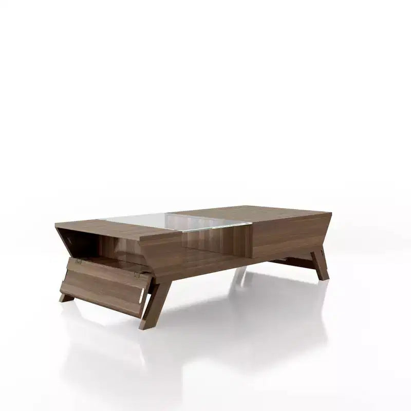 24/7 Shop At Home Kathryne Modern Flip-down Cabinet Coffee Table: Mid-Century, Hidden Storage