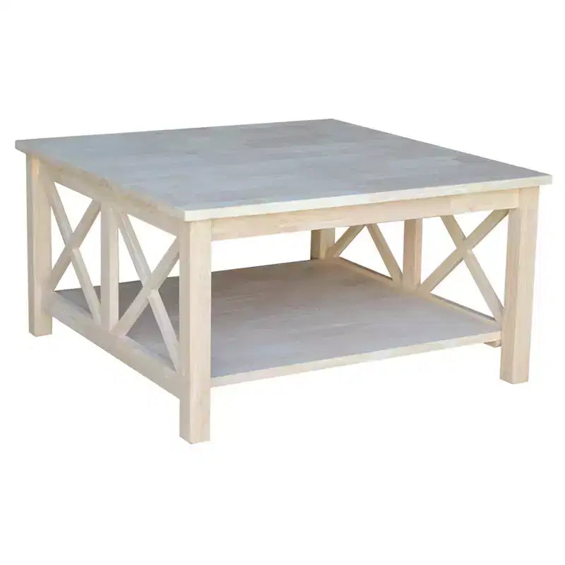 Hampton Square Coffee Table - Unfinished - International Concepts