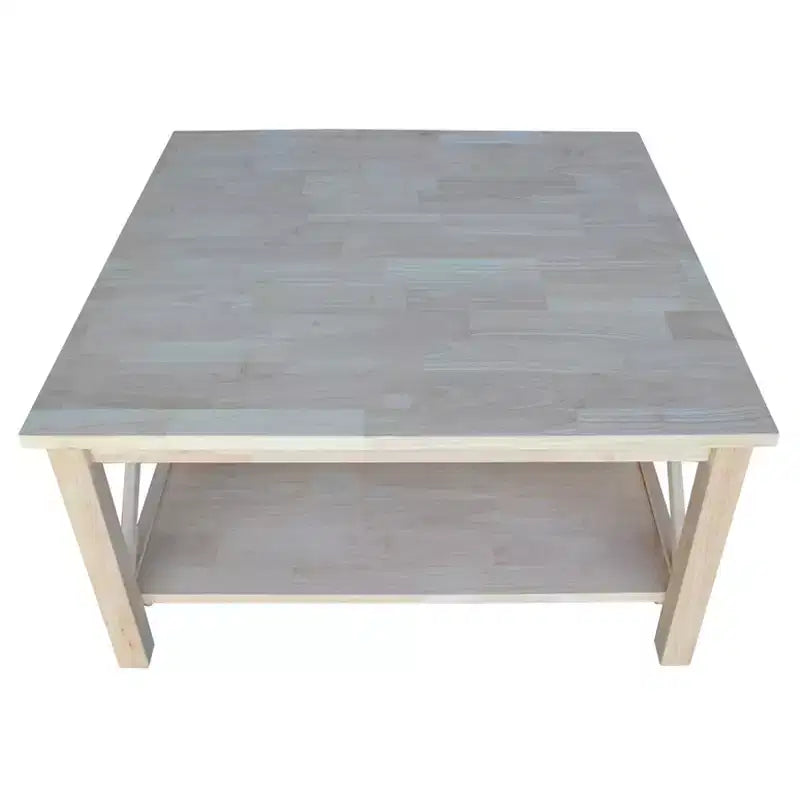 Hampton Square Coffee Table - Unfinished - International Concepts