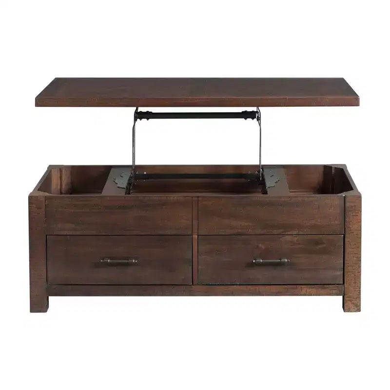 Dex Lift Top Coffee Table Walnut Brown - Picket House Furnishings: Storage, Rustic Finish, Trunk Style