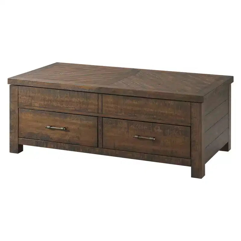 Dex Lift Top Coffee Table Walnut Brown - Picket House Furnishings: Storage, Rustic Finish, Trunk Style