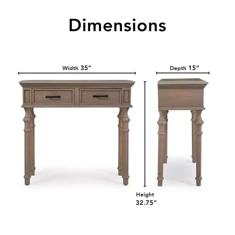 Cassatt 2 Drawer Console Table Gray - Finch