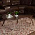Scarlette Coffee Table Walnut - Baxton Studio: Mid-Century Modern, Irregular Shape, Rubberwood, Living Room, 4 Point/Leg Design