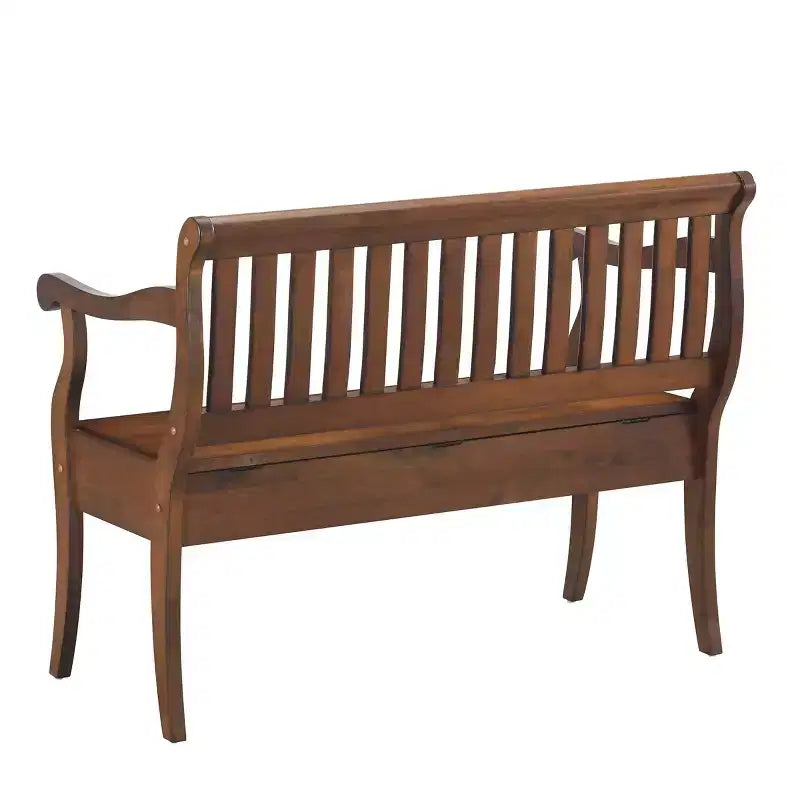 Carolina Living Alcott Storage Bench Elm: Hand-Crafted, Lift Lid, Antique Finish, 2-Person Seating