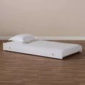 Baxton Studio Twin Alya Wood Trundle White/Gold: Rubberwood & MDF Frame, No Box Spring Needed