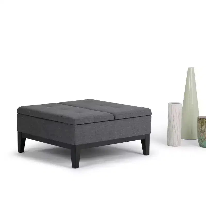 Lancaster Square Coffee Table Storage Ottoman - WyndenHall