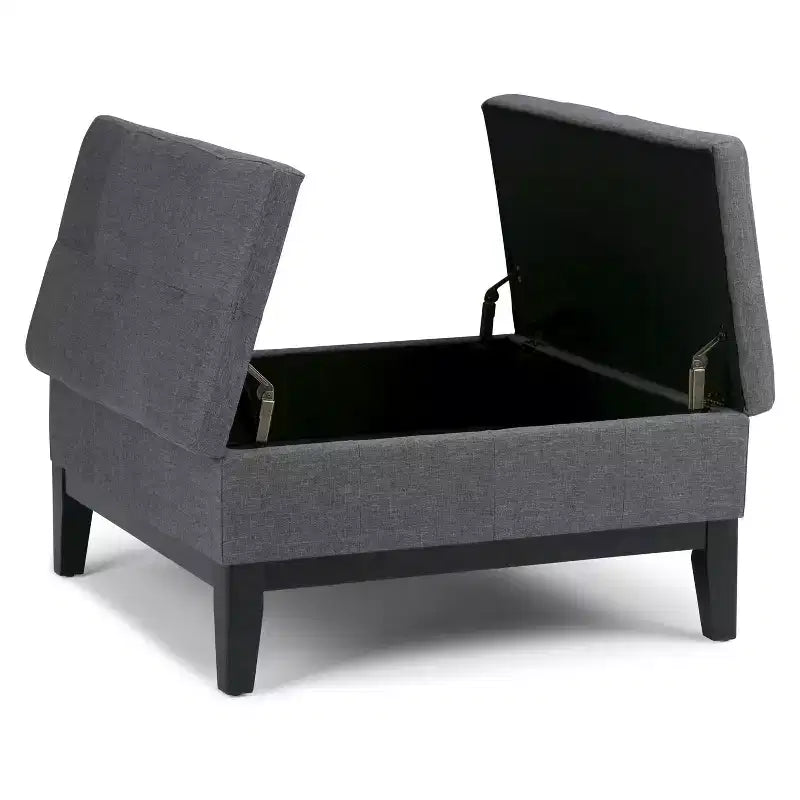 Lancaster Square Coffee Table Storage Ottoman - WyndenHall