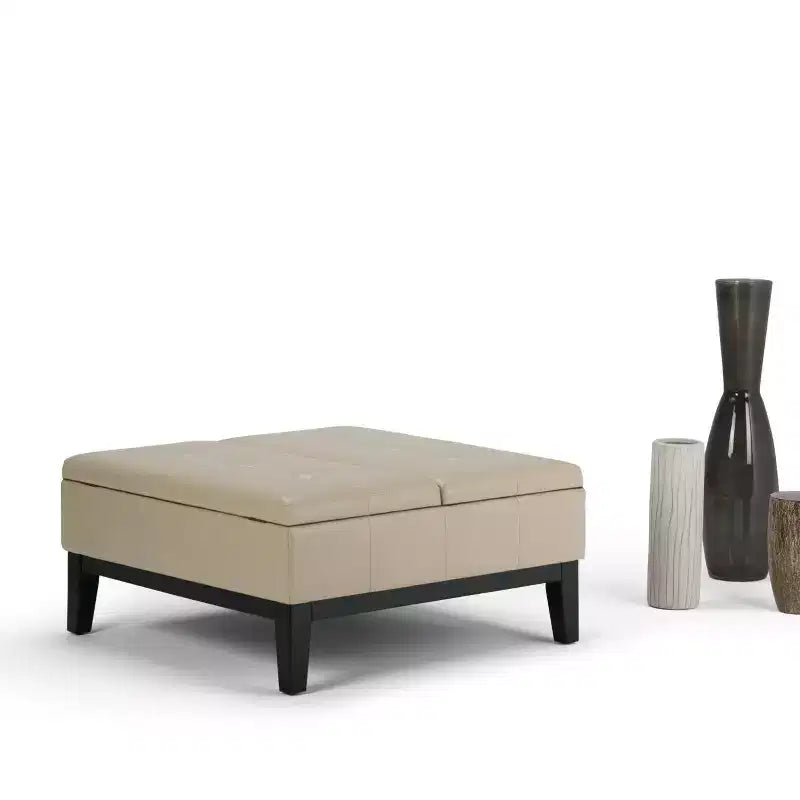 Lancaster Square Coffee Table Storage Ottoman - WyndenHall
