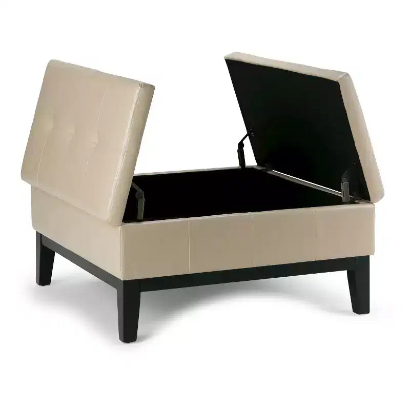 Lancaster Square Coffee Table Storage Ottoman - WyndenHall