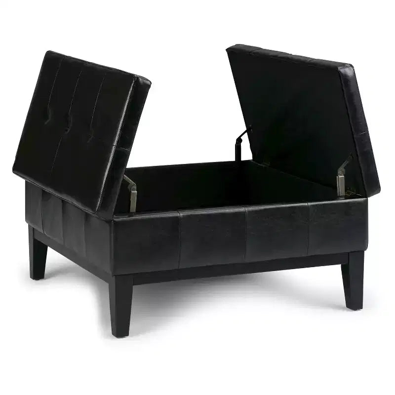 Lancaster Square Coffee Table Storage Ottoman - WyndenHall
