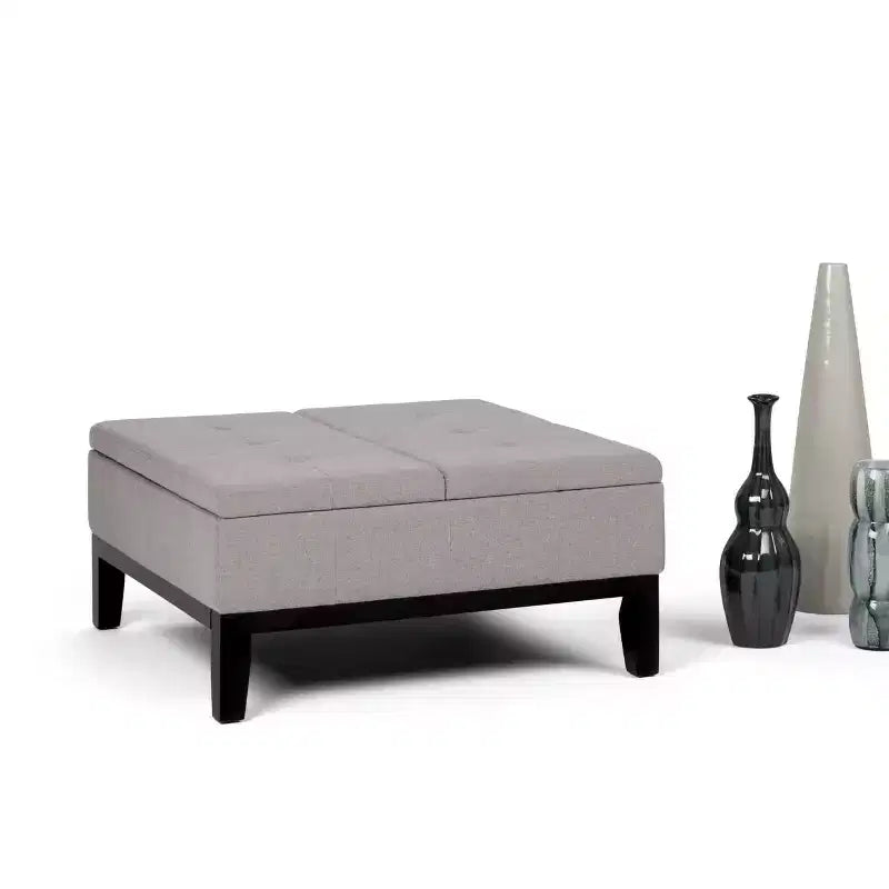 Lancaster Square Coffee Table Storage Ottoman - WyndenHall